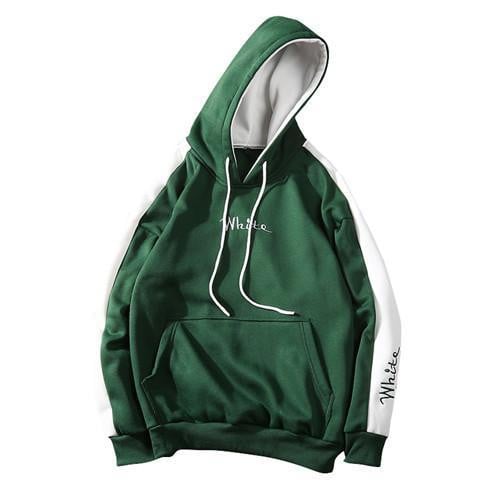 Sweat Hoodie WHITE - Vert / M - Boutique en ligne Streetwear