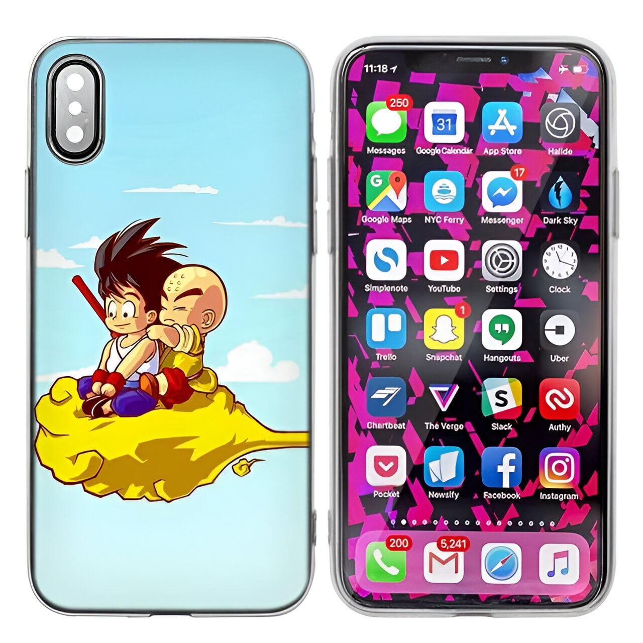 Coque Dragon Ball iPhone Nuage Magique Krilin - DBZ
