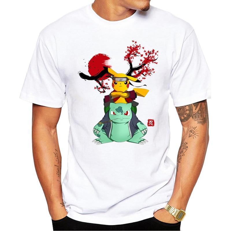 T-Shirt Naruto <br> Bulbizarre - Pikachu Hokage - Streetwear Style