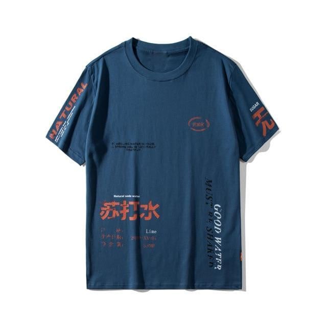 T-shirt imprimé GOOD WATER - Bleu / S - Boutique en ligne Streetwear