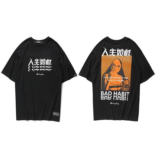 T-shirt BAD HABIT - Noir / M - Boutique en ligne Streetwear