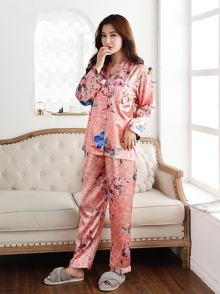 Pyjama Femme Soie Japonais Rose