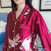 Pyjama Femme Soie Japonais Rouge