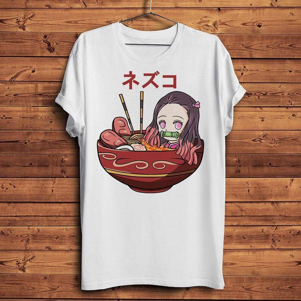 T-shirt demon slayer Kamado Nezuko ramen tshirt anime manga vêtement kny