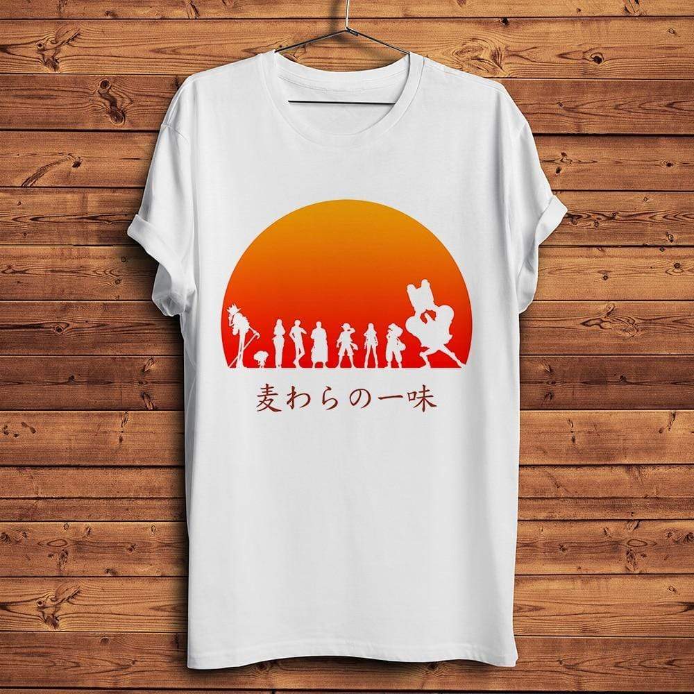 T-shirt One Piece Straw Hat Pirate in sun tshirt one piece luffy unisex homme femme