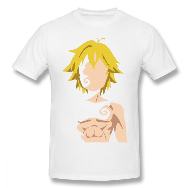 T-shirt Seven Deadly Sins T Shirt Meliodas T-Shirt à manches courtes 100% coton T-Shirt drôle classique homme imprimé T-Shirt
