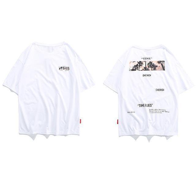 T-Shirt "TIMEFLIES"™ - Blanc / M - Boutique en ligne Streetwear