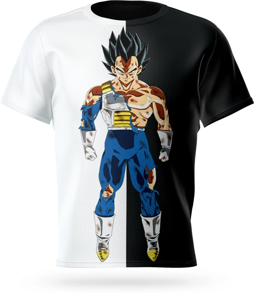 Dragon Ball T Shirt Vegeta Noir And Blanc Dbz Streetwear