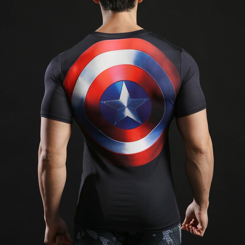 T-Shirt Musculation <br />Captain America Shield - Streetwear Style