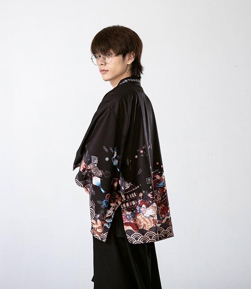 Veste Kimono Noir Homme