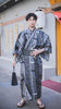 Charger l&#39;image dans la visionneuse de la galerie, Yukata Homme à Carreaux Noir et Blanc