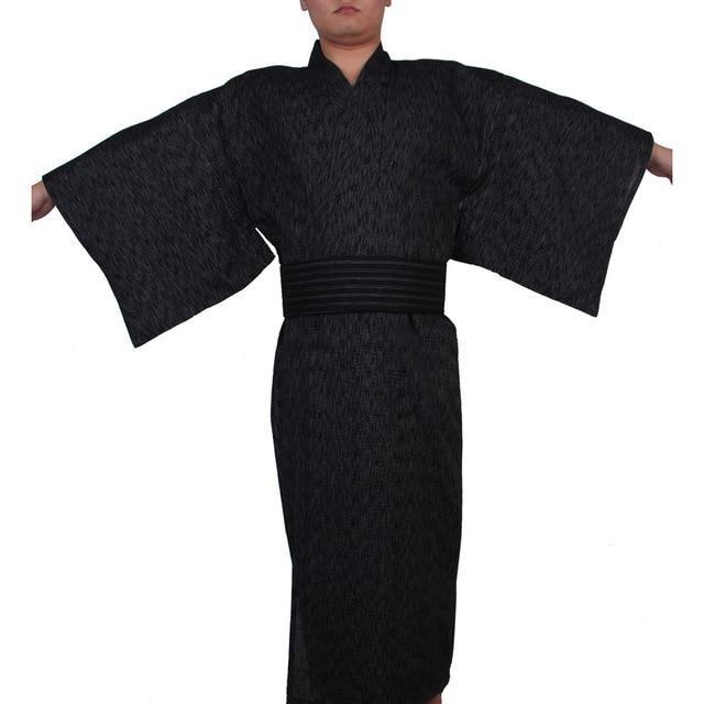 Yukata Homme Traditionnel Noir en Coton