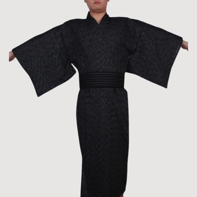 Yukata Homme Traditionnel Noir en Coton